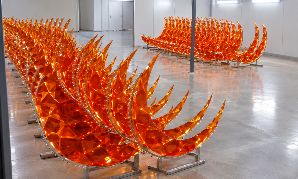 Batch production of custom transparent resin display components