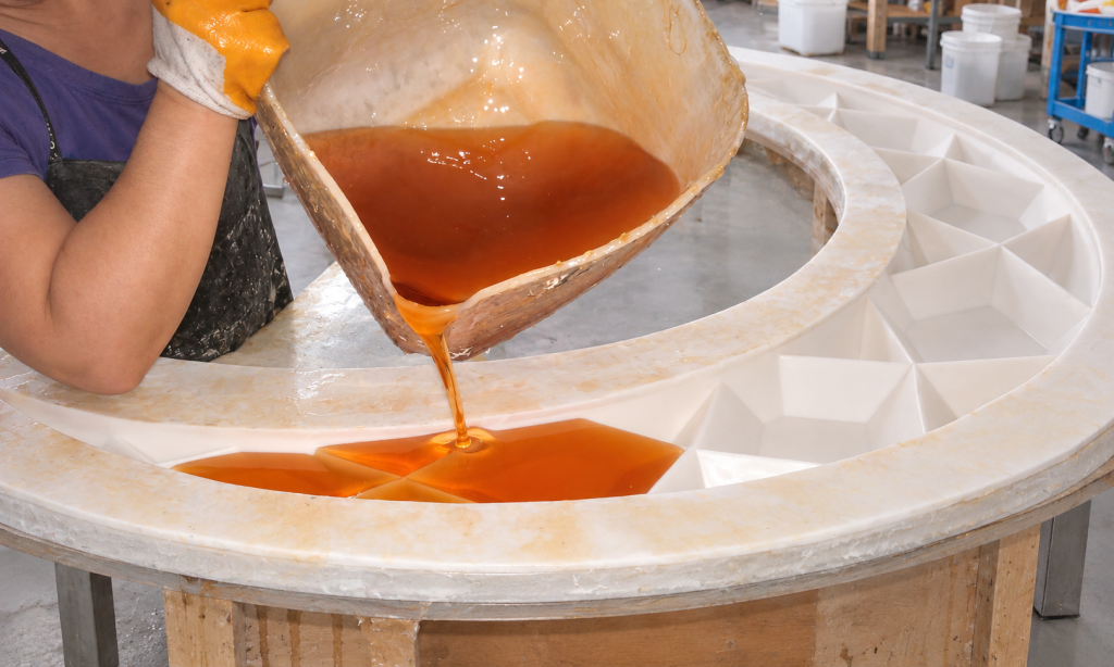 Custom transparent resin casting for a decorative display